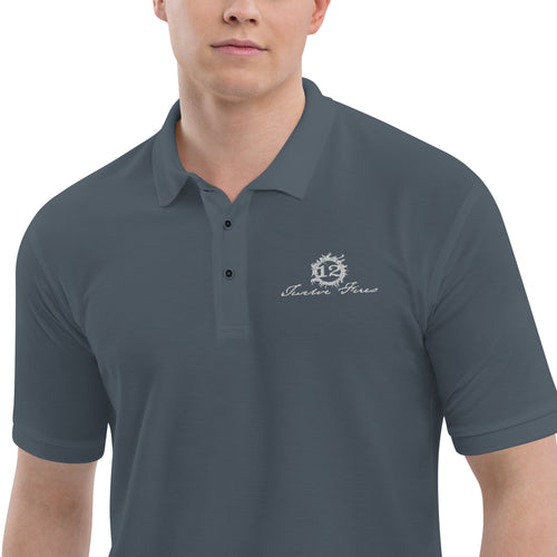 12 FIRES Men's Premium Polo (White Logo)