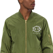 Load image into Gallery viewer, 12 FIRES Premium Bomber Jacket (White Logo)