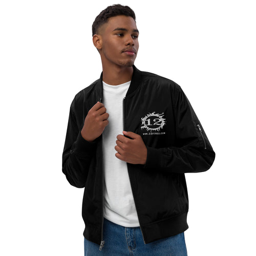 12 FIRES Premium Bomber Jacket (White Logo)