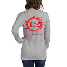 Load image into Gallery viewer, 12 FIRES Unisex Long Sleeve Tee (Red Logo - Loose Fit)