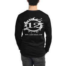 Load image into Gallery viewer, 12 FIRES Unisex Long Sleeve Tee (White Logo - Loose Fit)