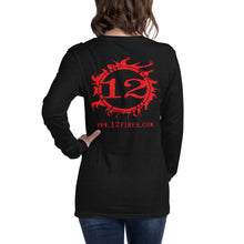 Load image into Gallery viewer, 12 FIRES Unisex Long Sleeve Tee (Red Logo - Loose Fit)