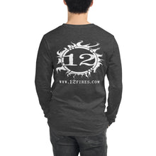 Load image into Gallery viewer, 12 FIRES Unisex Long Sleeve Tee (White Logo - Loose Fit)