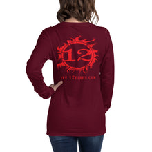 Load image into Gallery viewer, 12 FIRES Unisex Long Sleeve Tee (Red Logo - Loose Fit)