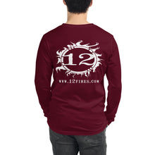 Load image into Gallery viewer, 12 FIRES Unisex Long Sleeve Tee (White Logo - Loose Fit)