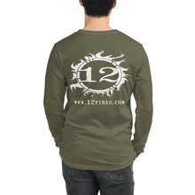 Load image into Gallery viewer, 12 FIRES Unisex Long Sleeve Tee (White Logo - Loose Fit)