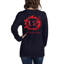 Load image into Gallery viewer, 12 FIRES Unisex Long Sleeve Tee (Red Logo - Loose Fit)