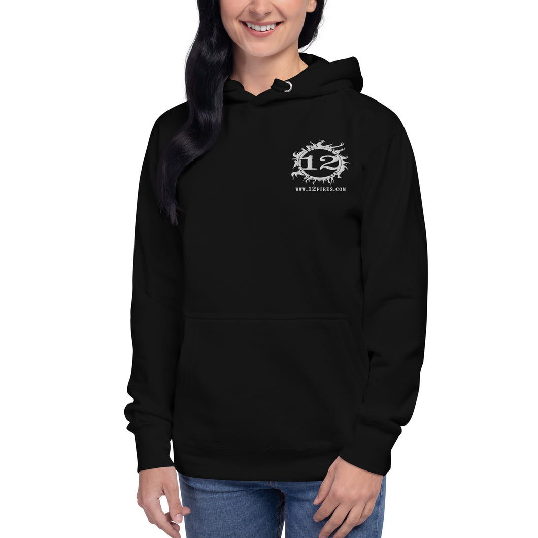 12 FIRES Unisex Lightweight Hoodie (White Logo)