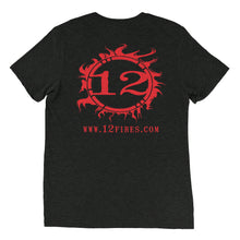 Load image into Gallery viewer, 12 FIRES Tri Blend T-shirt (Red Logo)