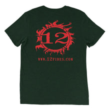 Load image into Gallery viewer, 12 FIRES Tri Blend T-shirt (Red Logo)