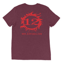 Load image into Gallery viewer, 12 FIRES Tri Blend T-shirt (Red Logo)