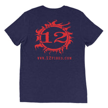 Load image into Gallery viewer, 12 FIRES Tri Blend T-shirt (Red Logo)