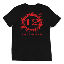 Load image into Gallery viewer, 12 FIRES Tri Blend T-shirt (Red Logo)